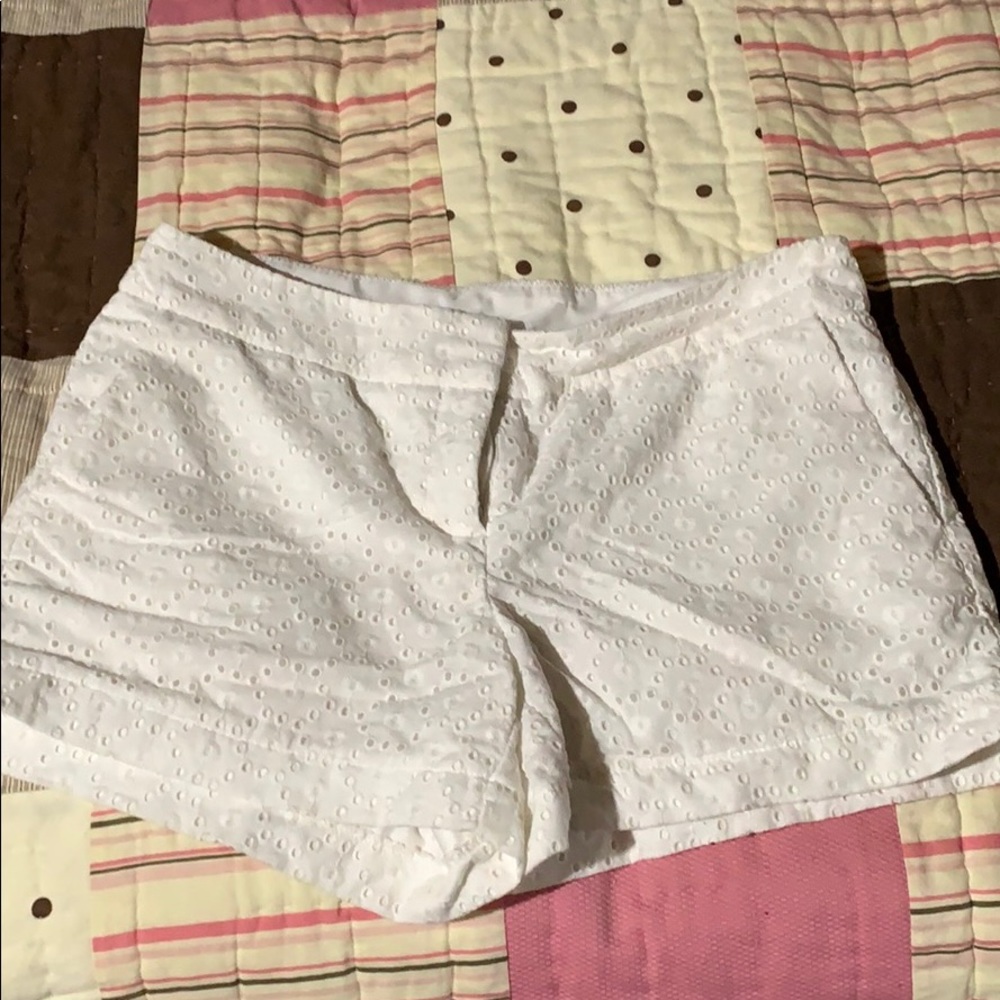 White eyelet shorts